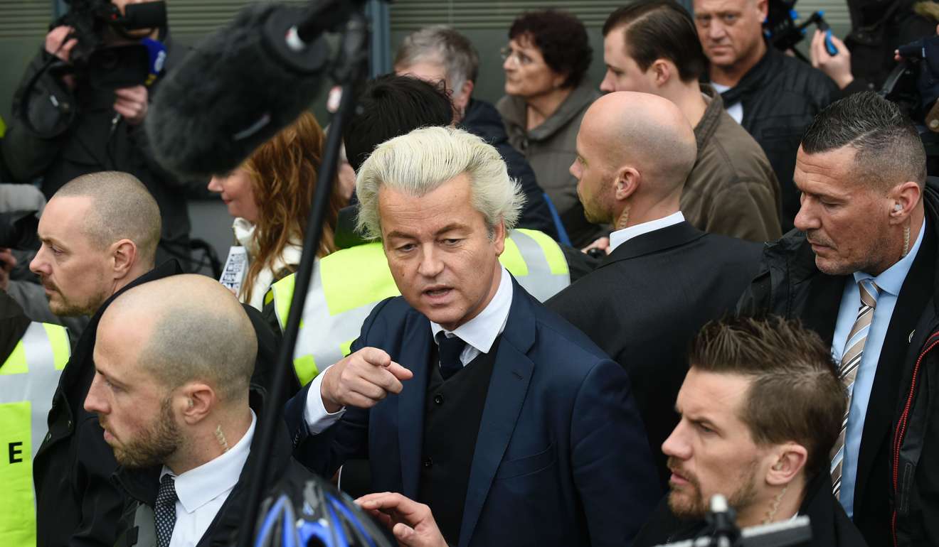 Dutch far-right Freedom Party leader Geert Wilders officially launches his parliamentary election campaign in Spijkenisse on February 18. Photo: AFP