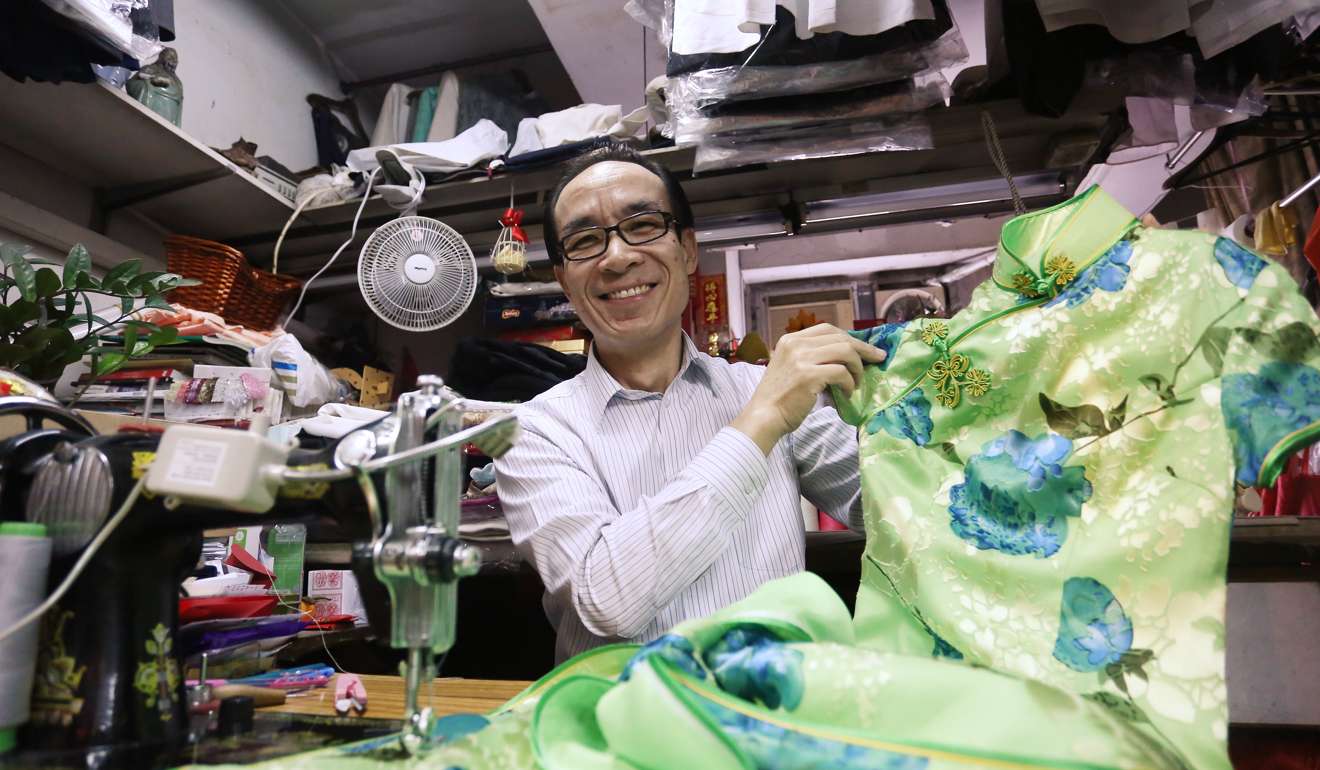 Kan Hon-wing at work – every dress is tailor-made.