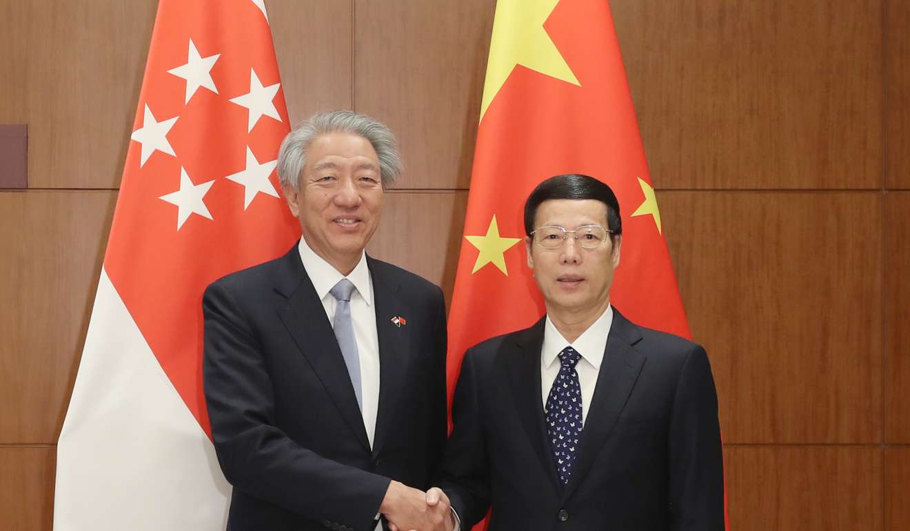 Chinese Vice-Premier Zhang Gaoli, right, meets with Singapore Deputy Prime Minister Teo Chee Hean. Photo: Xinhua