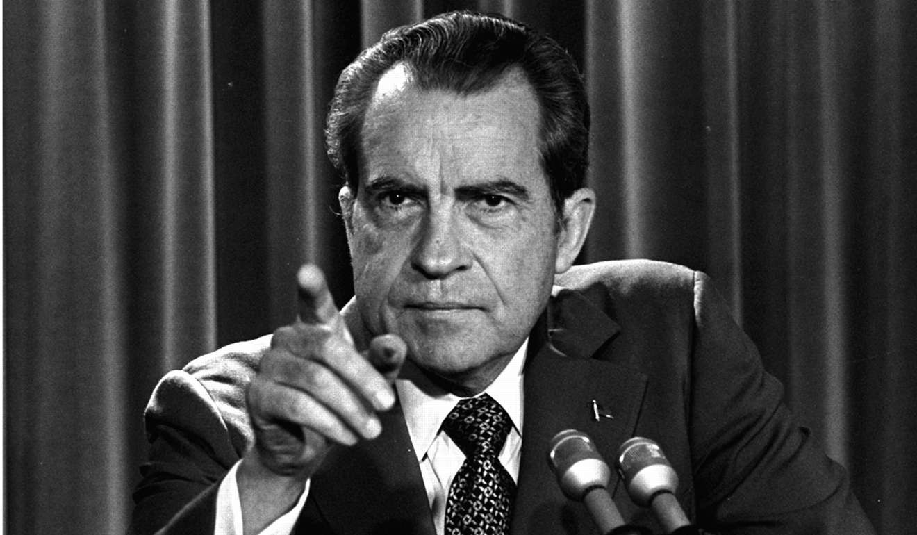 Then US president Richard Nixon is defiant over the Watergate investigation at a White House news conference on March 15, 1973. Photo: AP