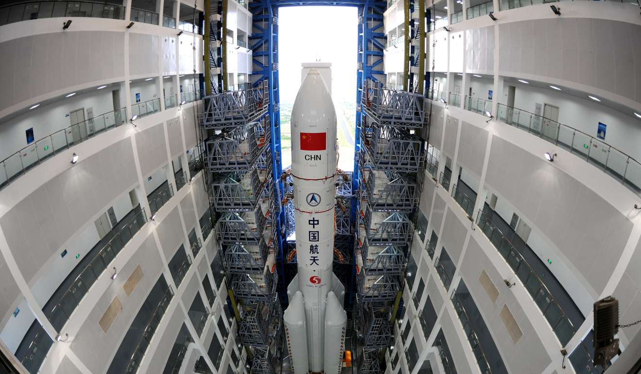 A conventional Long March-5 carrier rocket pictured at the Wenchang Space Launch Centre in Hainan Province. Photo: Xinhua