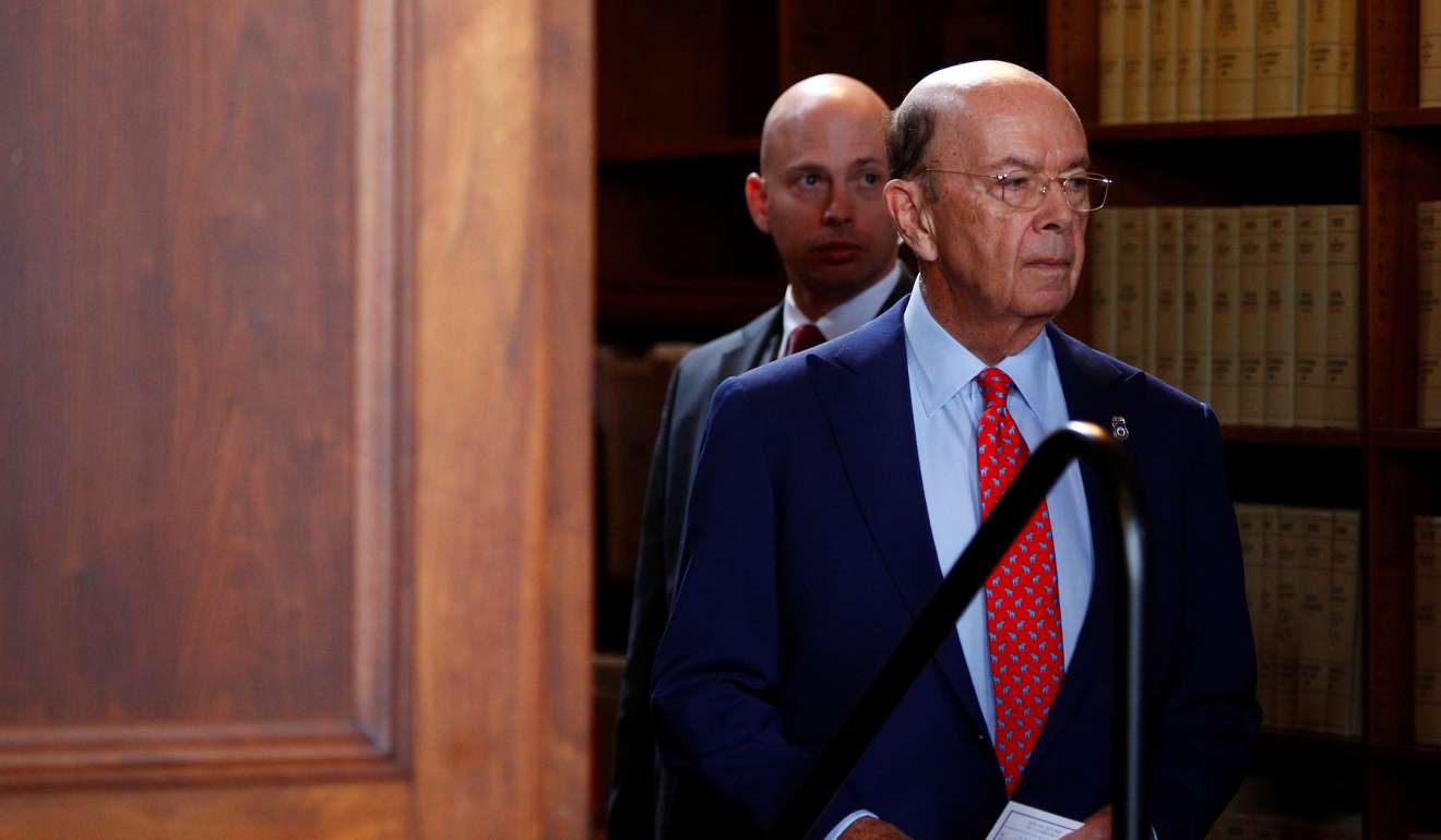 Commerce Secretary Wilbur Ross arrives at a news conference where he announced the US trade figures with its leading partners. Photo: Reuters