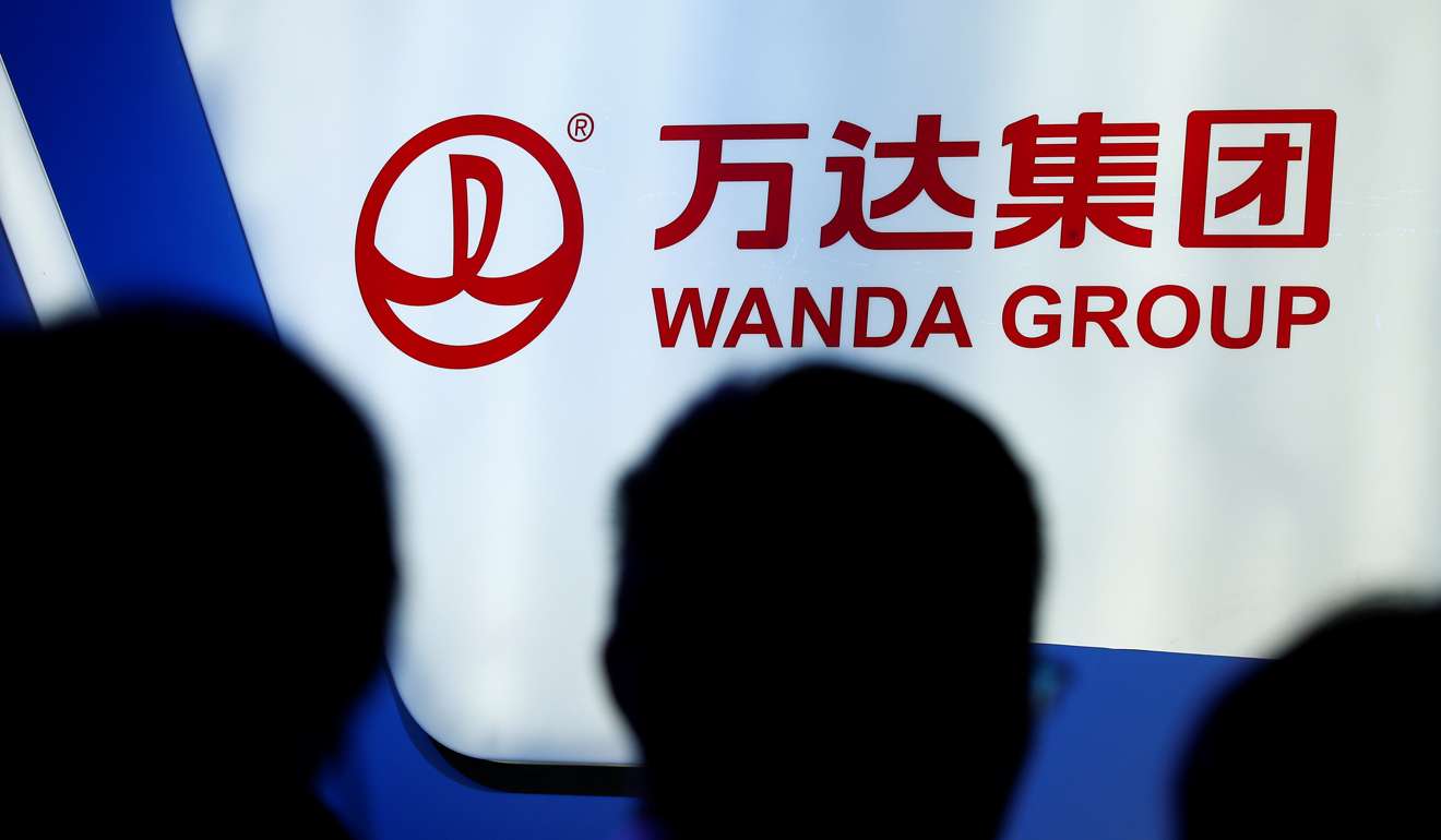 The logo of the Wanda Group is pictured during a media event in Beijing. Photo: Reuters