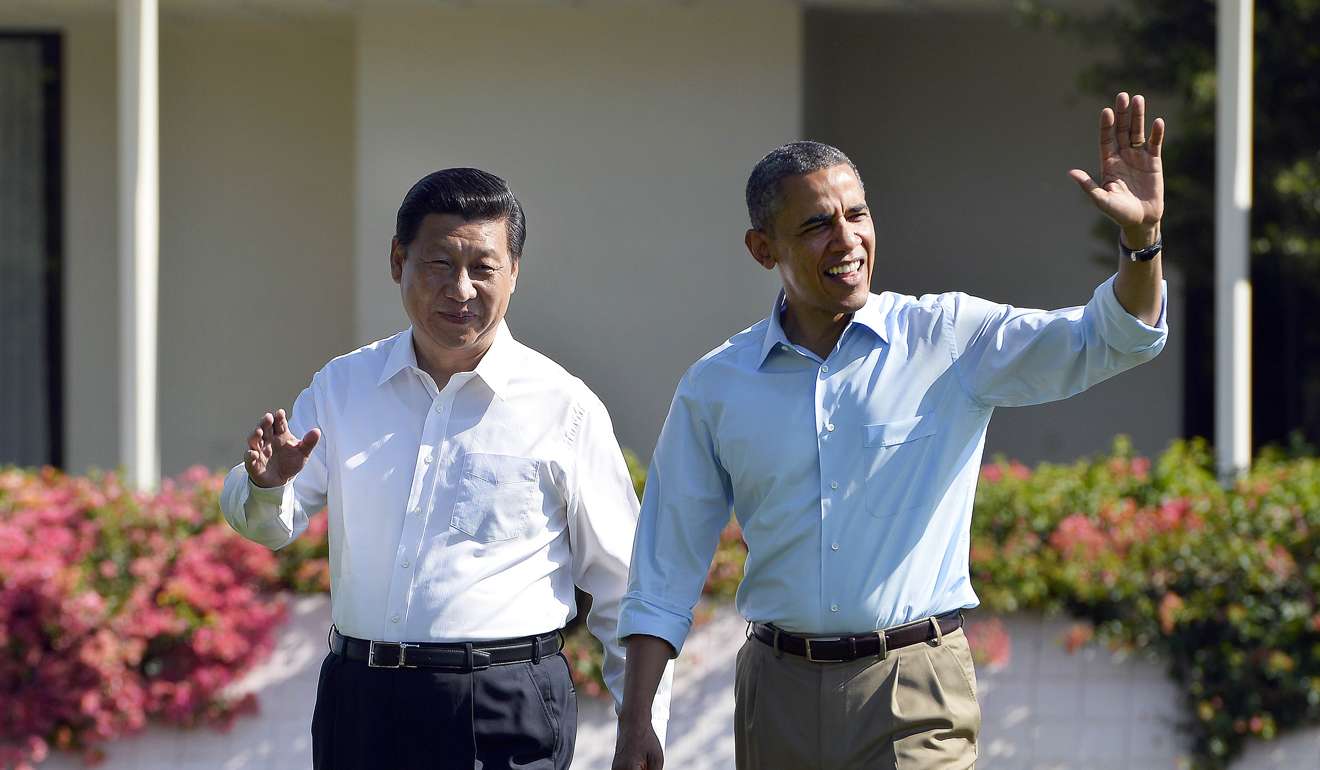 Xi Jinping with then president Barack Obama at Sunnylands in California in 2013. Photo: AFP