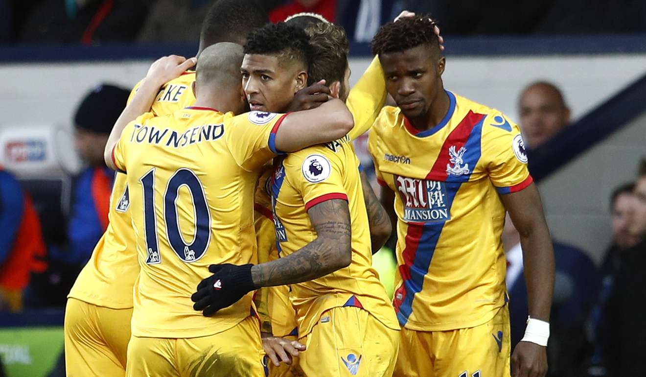 Crystal Palace's Wilfried Zaha celebrates scoring against West Bromwich Albion. Photo: Reuters