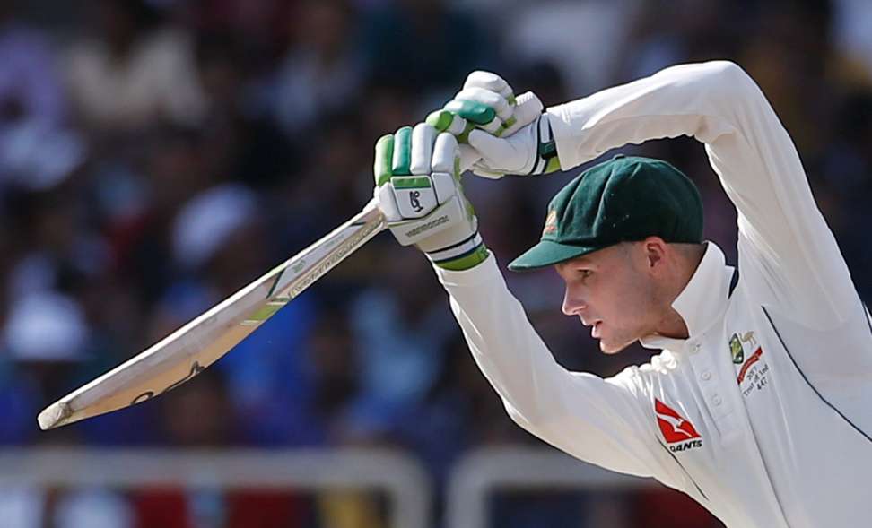 Handscomb plays a shot in the third test. Photo: Reuters