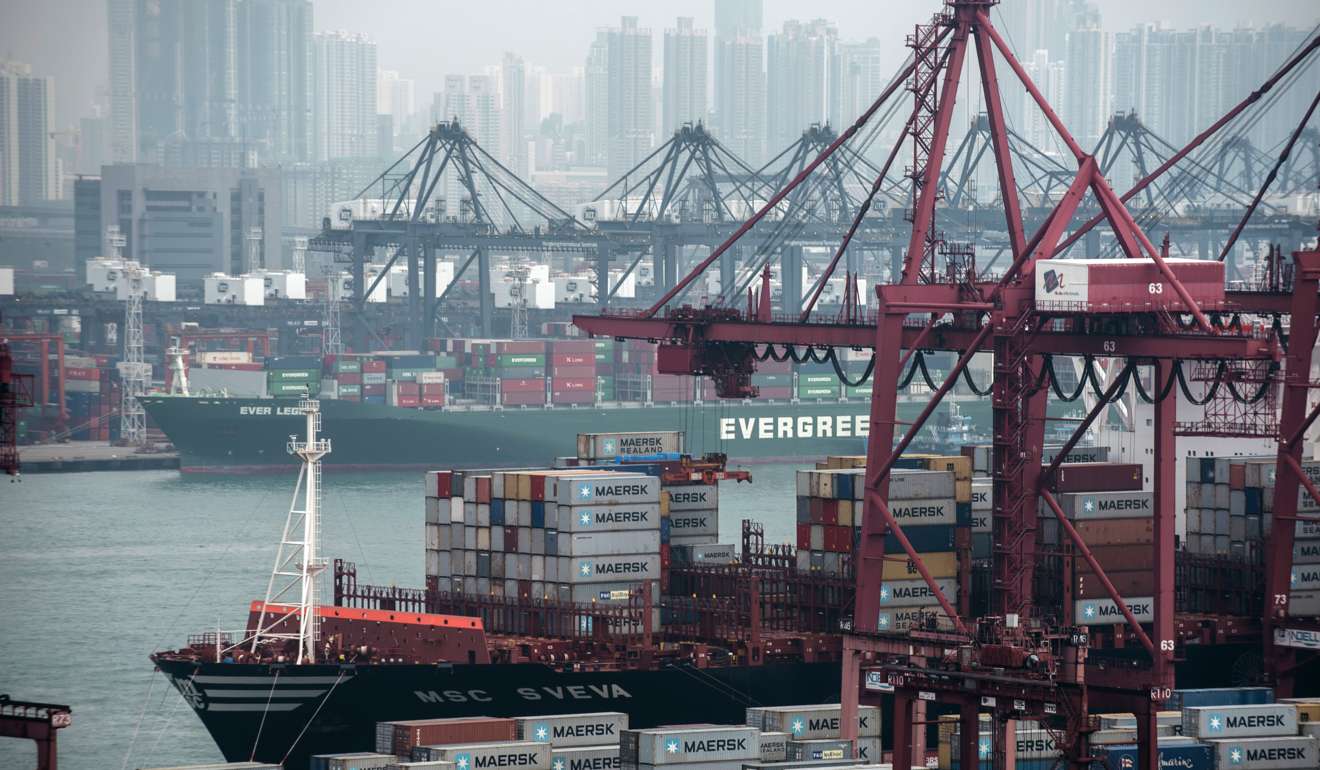 Container ships moor at the Kwai Tsing container terminal. Can Hong Kong rely on its traditional strengths of logistics, finance and real estate to prosper in the future, when each of these is under threat as mainland cities up their ante in scale, speed and quality? Photo: Bloomberg