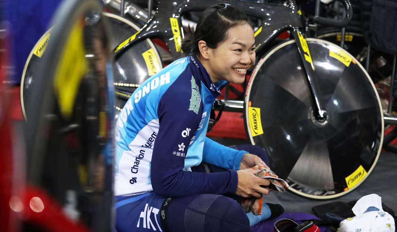 Sarah Lee during a training session at the Tseung Kwan O velodrome.