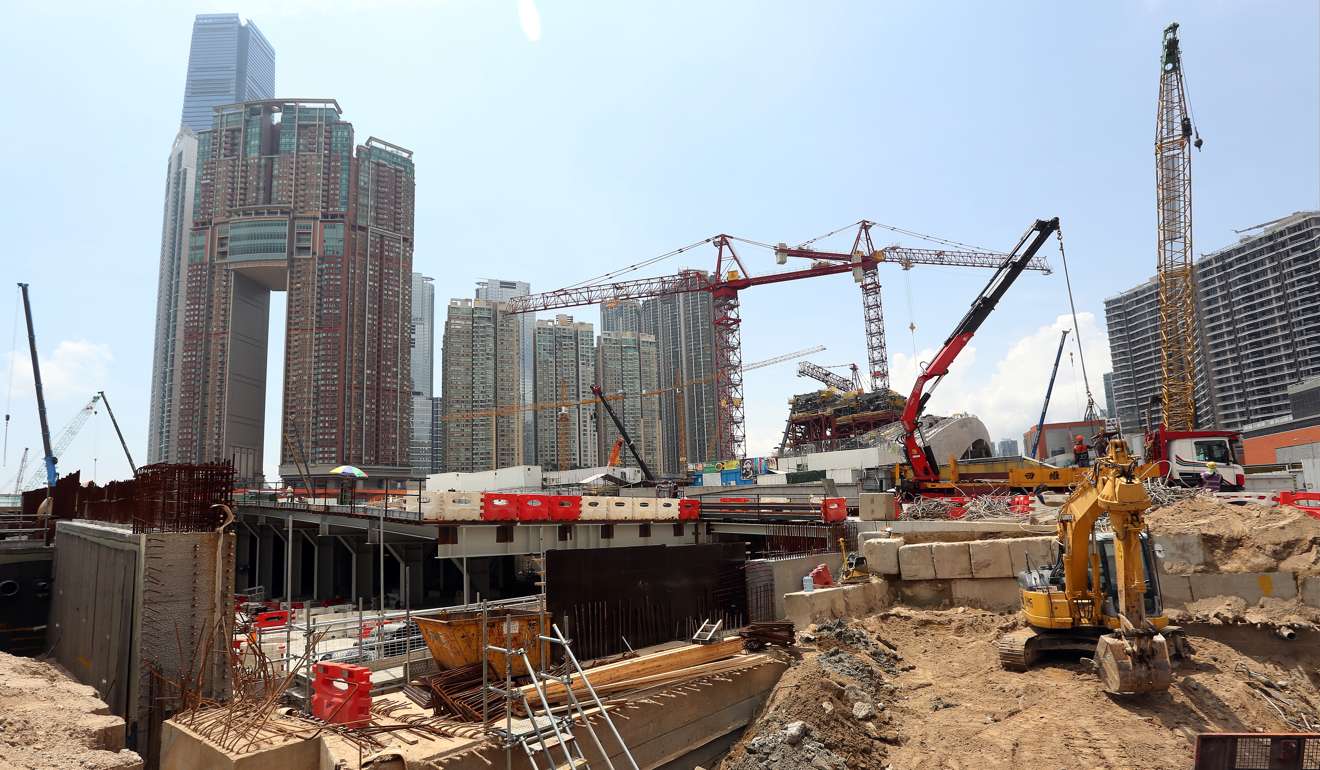 Construction work continues on The West Kowloon terminus. Photo: Felix Wong