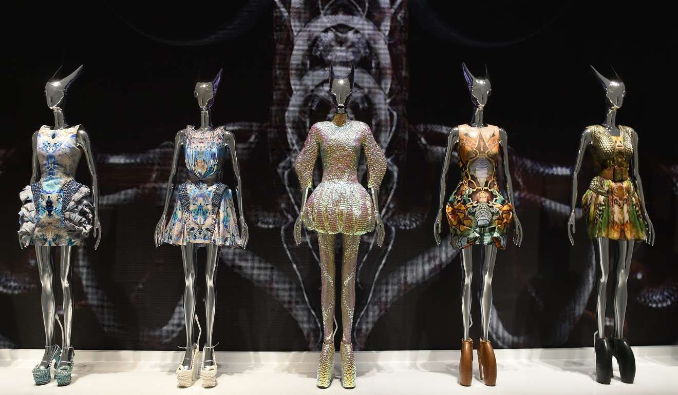 Plato's Atlantis spring-summer 2010 collection by Alexander McQueen on display at the 'Savage Beauty' exhibit at the Victoria and Albert Museum in London in 2015. Photo: EPA