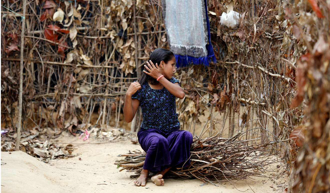A Rohingya girl brushes her hair at Balukhali Makeshift Refugee Camp in Cox's Bazar Bangladesh. Turkey has tried to play peacemaker on the Rohingya issue in Myanmar. Photo: Reuters