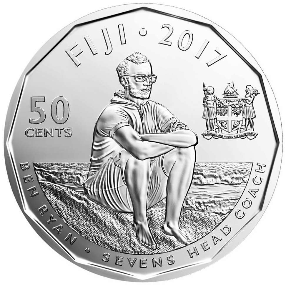 Ben Ryan is immortalised in a Fiji 50-cent coin. Photo: RBF
