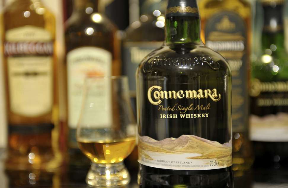 Connemara peated single malt whiskey, produced at the Cooley distillery. Photo: Alamy