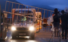 A boat flipped over off Sai Kung at around 3pm, tossing 13 people into the water. Photo: Sam Tsang A boat flipped over off Sai Kung at around 3pm, tossing 13 people into the water. Photo: Sam Tsang