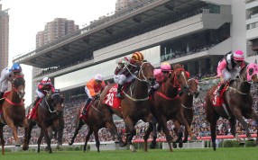 Beauty Only (right) wins the Jockey Club Mile. Photos: Kenneth Chan