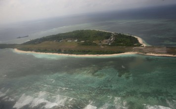An aerial view of Pagasa Island, part of the disputed Spratly group of islands claimed by Beijing, in the South China Sea, off the coast of western Philippines. Photo: EPA