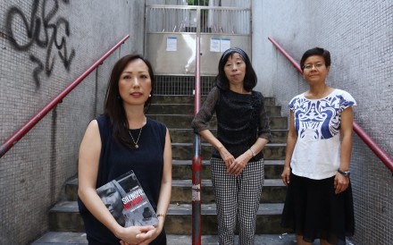 Sylvia Friedman (left) with Christian activists Tomoko Hasegawa and Kan Chui Mai. Photo: Jonathan Wong