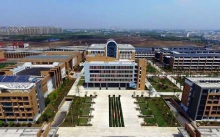 Changzhou Foreign Language School in Jiangsu. In the background are the sites of former chemical plants. Photo: 163.com