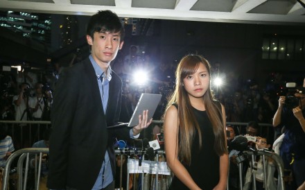 Localist lawmakers Sixtus Baggio Leung Chung-hang and Yau Wai-ching were disqualified from the Legco. Photo: Dickson Lee