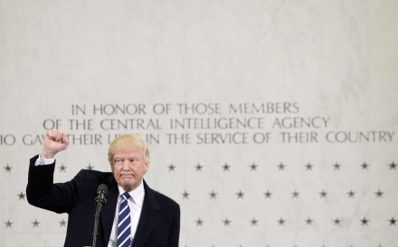 US President Trump speaks at CIA headquarters in Langley. Photo: TNS