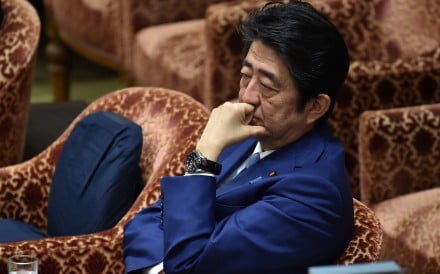 Prime Minister Shinzo Abe attends a budget committee session of the House of Representatives in Tokyo in February. The Japanese premier might note that he hardly figures in anyone’s list of global leaders. Photo: AFP