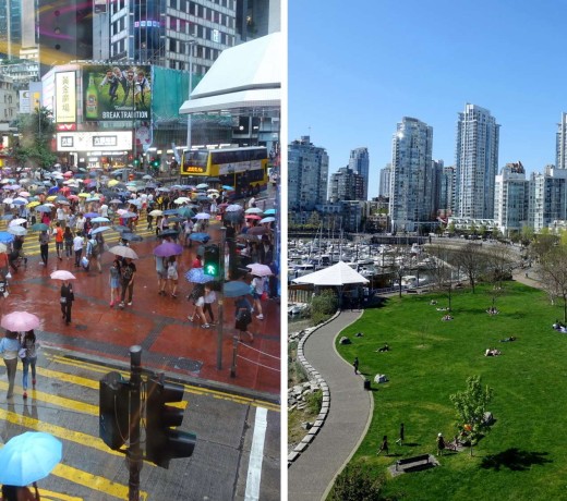 A rainy day in Hong Kong and an (unusually) sunny day in Vancouver. Where does one city begin and the other end - and where do we find "Hongcouver"? Photos: Ian Young A rainy day in Hong Kong and an (unusually) sunny day in Vancouver. Where does one city begin and the other end - and where do we find "Hongcouver"? Photos: Ian Young