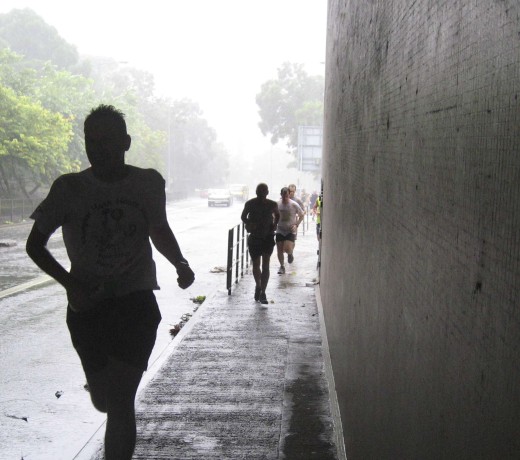 The T8 Hash in Hang Hau during Super Typhoon Utor in August 2013. The T8 Hash in Hang Hau during Super Typhoon Utor in August 2013.