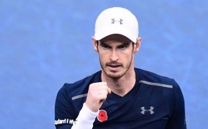 Britain's Andy Murray celebrates after beating Tomas Berdych in the Paris Masters quarter-finals. One day later he would become world number one. Photo: AFP