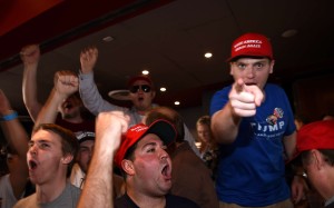 Donald Trump supporters celebrate his victory in the US election at the University of Sydney, Australia. Photo: AFP