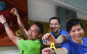 Spreading the word – Carlo Lai (left) Alex Melia and Mandy Lau. Photo: Nora Tam