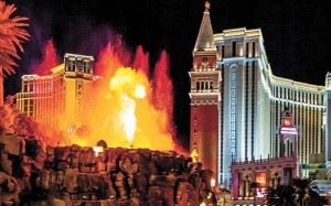 The Las Vegas volcano - proof you are no longer in Kansas.
