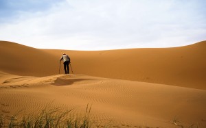 Expedition leader Alan Nichols in the Tengger desert, Inner Mongolia. Picture Tessa Chan