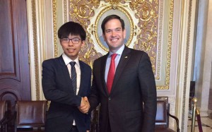 Joshua Wong meets Senator Marco Rubio in Washington. Photo: SCMP Pictures