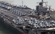 The USS John C. Stennis visits Busan in South Korea last month. Photo: EPA