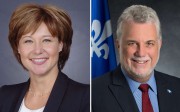 British Columbia's Premier Christy Clark and her Quebec counterpart, Philippe Couillard. Photos: Handout