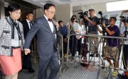Former chief executive Donald Tsang Yam-kuen (right) accompanied by his wife Selina Tsang Pou Siu-mei outside the High Court in Admiralty on Tuesday. Photo: May Tse