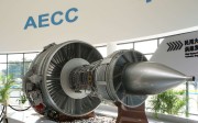 A mock-up of a Chinese-designed high-bypass turbofan engine for ChinaÕs civil jetliner programme is displayed inside the pavilion of a new state-owned engine-making giant, Aero Engine Corporation of China (AECC), at Airshow China in Zhuhai. Photo: Reuters