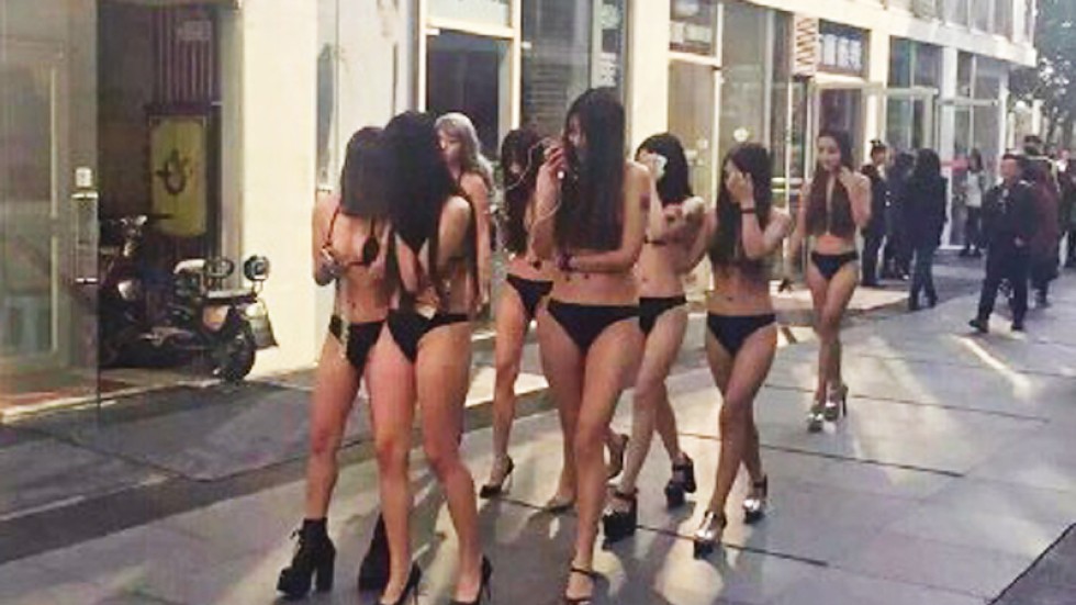 ‘use Me’ Outcry After Scantily Clad Women Brave Cold On