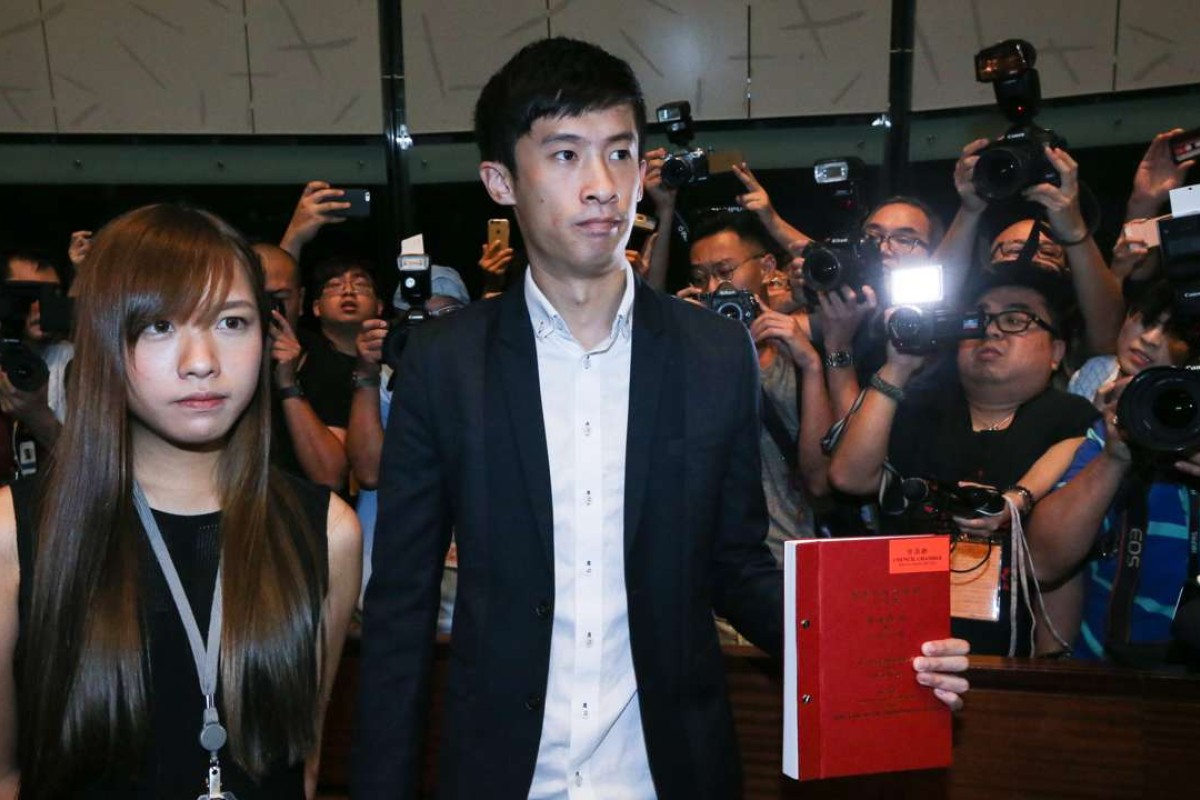 Lawmaker Yau Wai-ching and Sixtus “Baggio” Leung Chung-hang of Youngspiration have caused uproar with their use of the word ‘Chee-na’. Photo: Sam Tsang