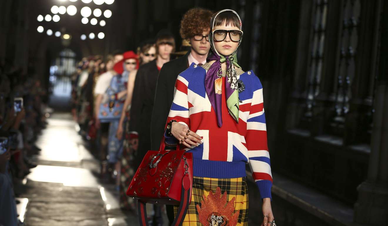 Models presents creations by Gucci at a catwalk show in the cloisters of Westminster Abbey in 2016. Photo: REUTERS