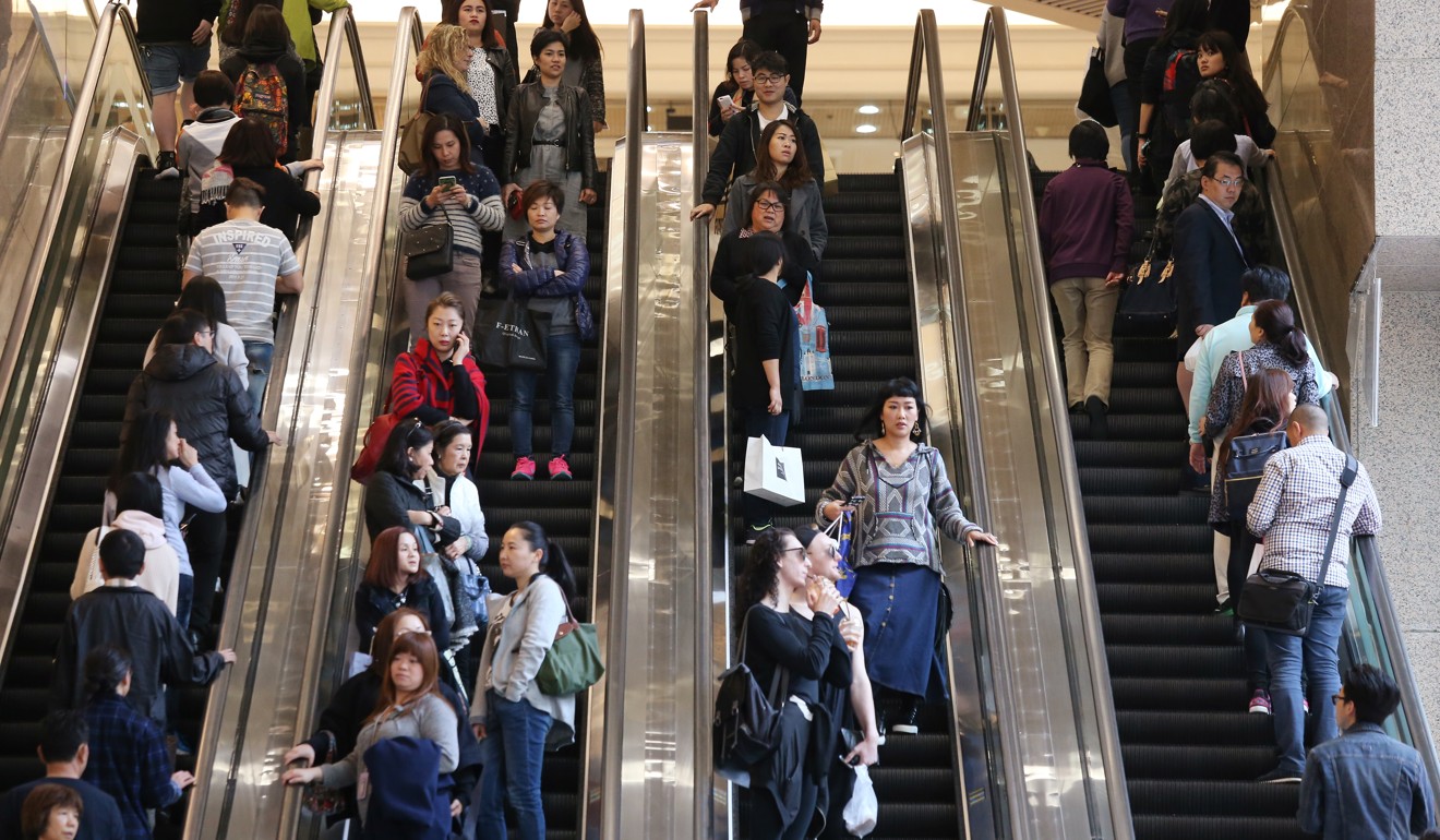 Escalators to Times Square in Causeway Bay. Photo: Dickson Lee