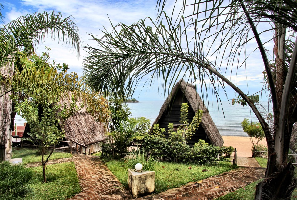 Beach huts by Lake Malawi.
