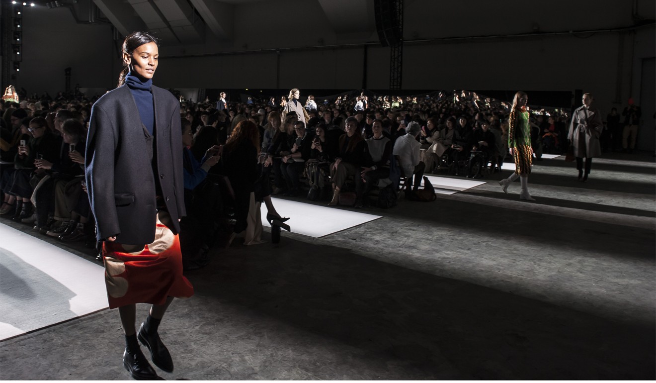 Liya Kebede walks for Dries Van Noten's autumn-winter 2017 show during Paris Fashion Week