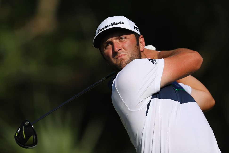 Jon Rahm of Spain plays his shot from the 15th tee. Photo: AFP