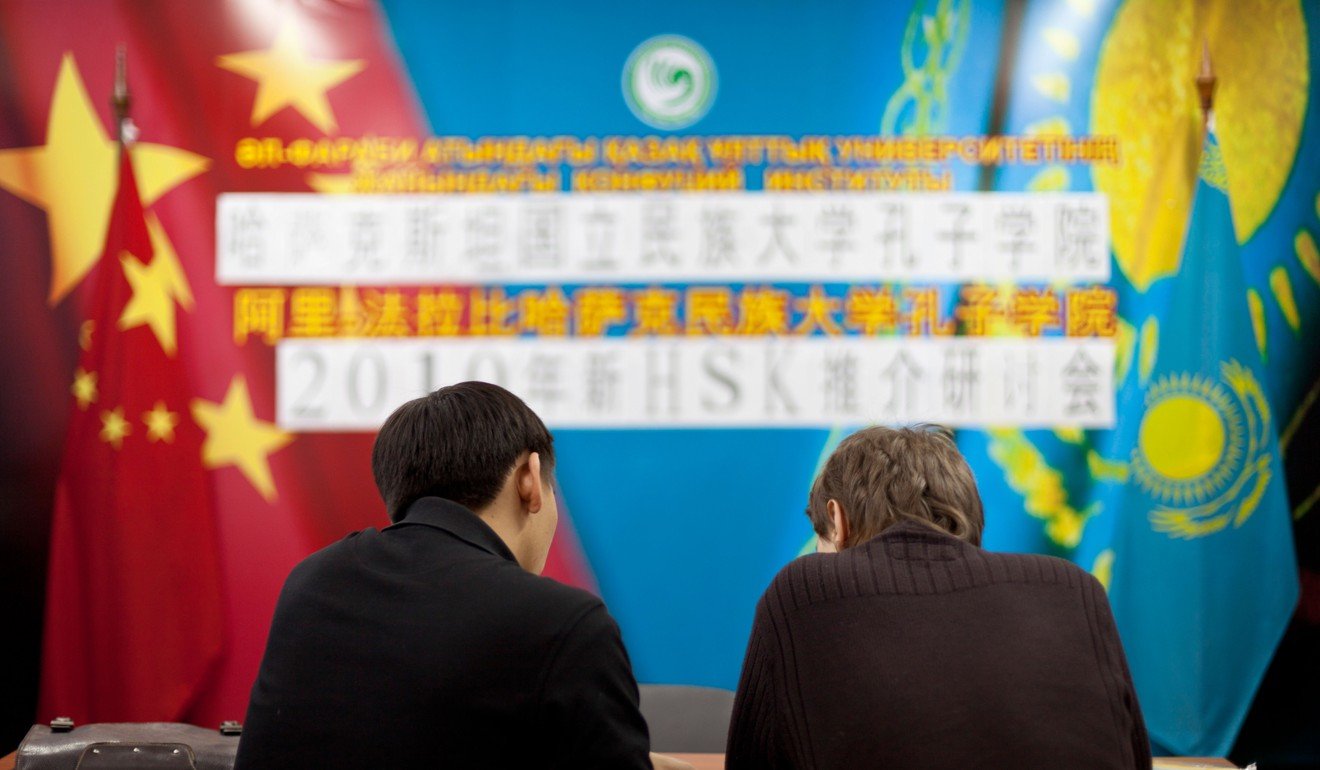 Kazakh students at the Confucius Institute at the Al-Farabi Kazakh National University in Almaty.