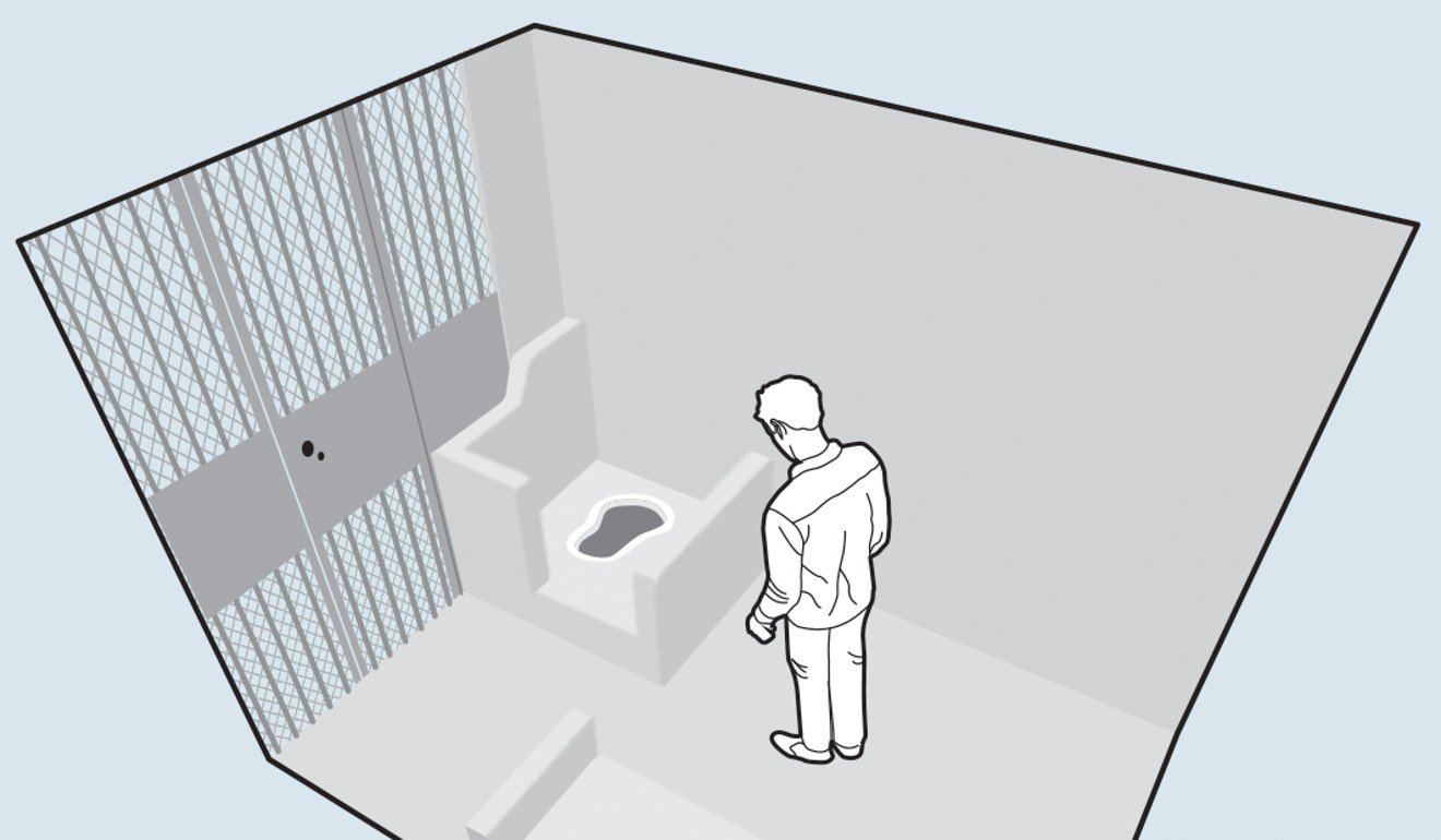 A depiction of the layout of the cell where the suspect was being held. Graphic: SCMP