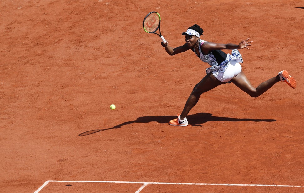 Venus Williams in action during her second round match with Kurumi Nara of Japan. Photo: Xinhua