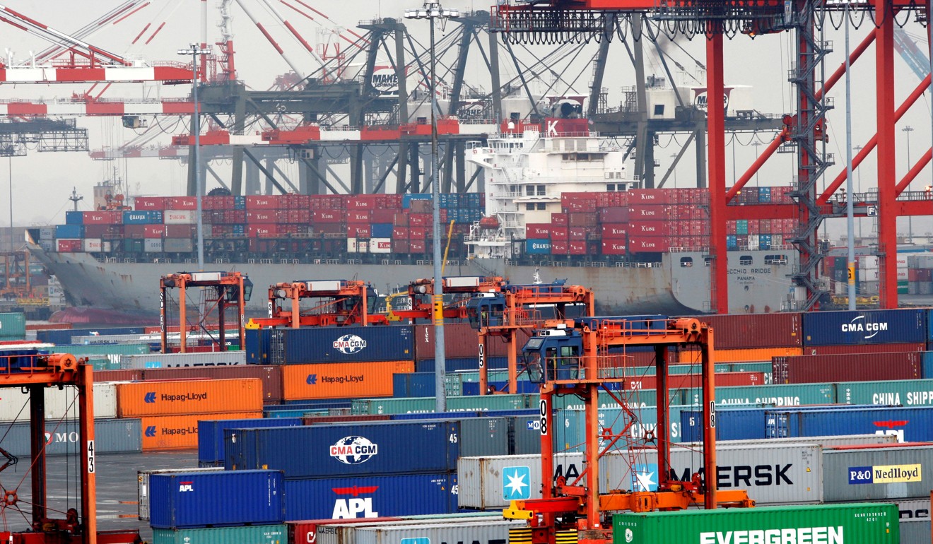 Shipping containers are seen at the Port Newark Container Terminal in Newark, New Jersey. Photo: Reuters