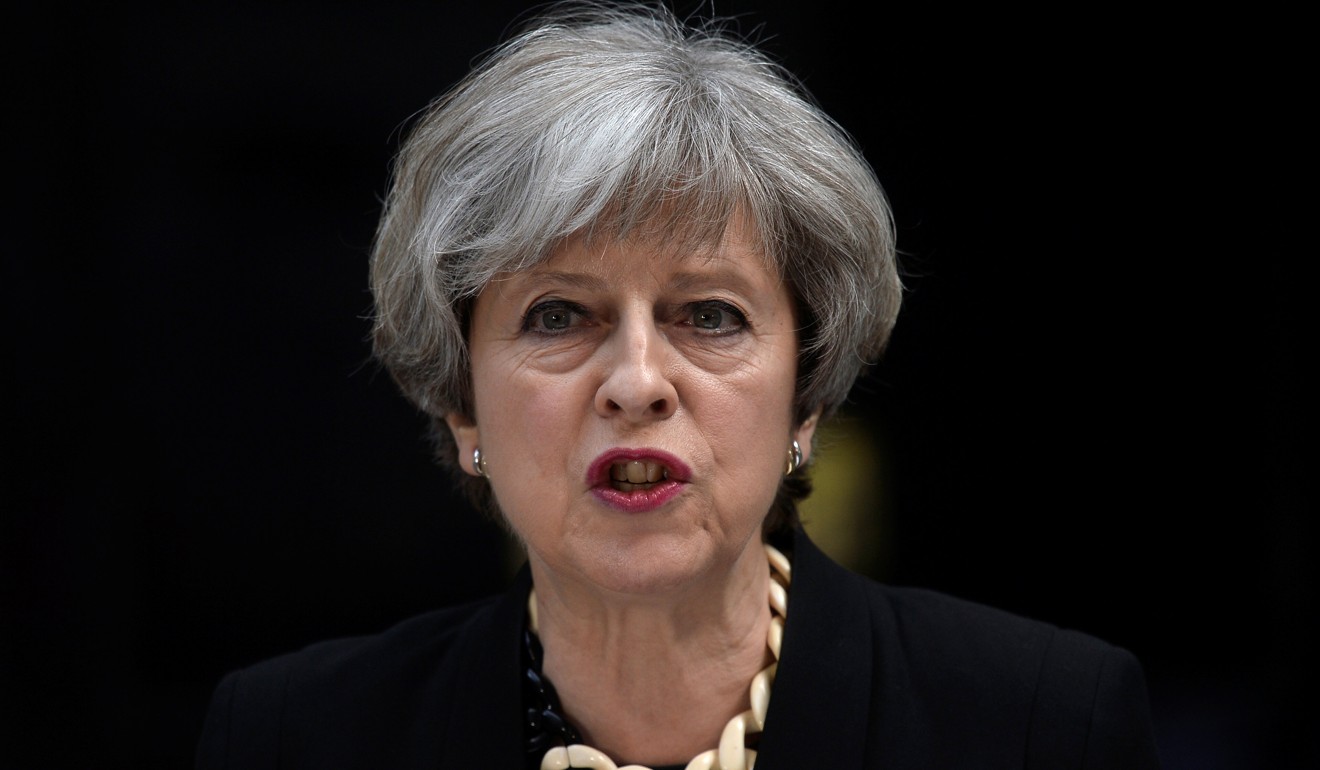 Britain's Prime Minister Theresa May speaks outside 10 Downing Street. Photo: Reuters