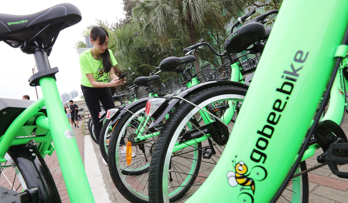 Gobee bikes are currently the city’s only bike-sharing service. Photo: Felix Wong